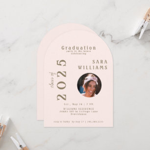 Blush & Gold Photo Grad Party in the House  Invitation