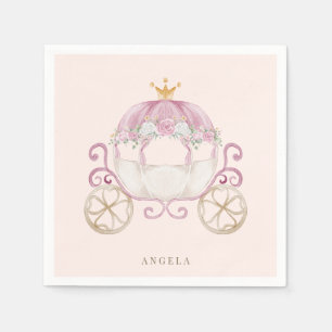 Blush & Gold Princess Baby Shower Cocktail Napkin