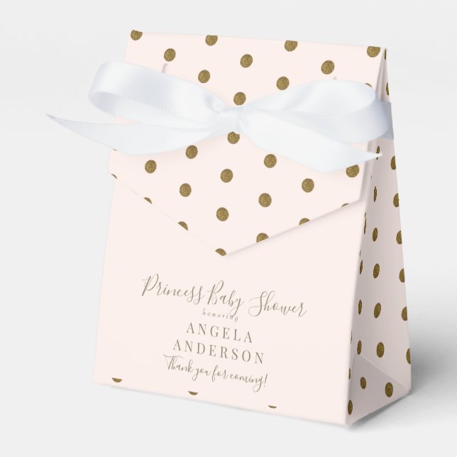 Blush & Gold Princess Baby Shower  Favour Box (Front Side)