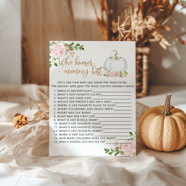 Blush gold pumpkin floral Who knows mummy best (Creator Uploaded)