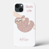 Blush Gold Sloth Life Personalised