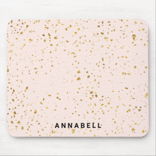 Blush Gold splatter, modern, salon Mousepad