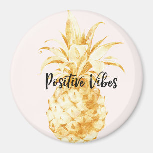 Blush Gold Tropical Pineapple Magnet