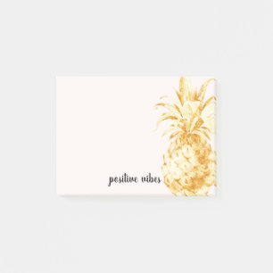 Blush Gold Tropical Pineapple Post-it Notes