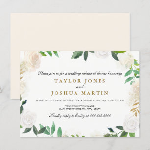 Blush Gold Watercolor Rehearsal Dinner Invite