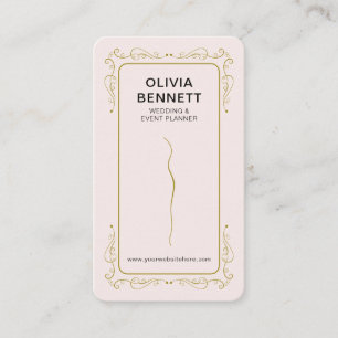 Blush Gold Wedding Event Planner Elegant Business Card