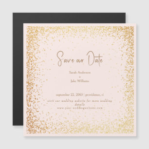 Blush & Gold Wedding Save Our Date Magnetic Invitation