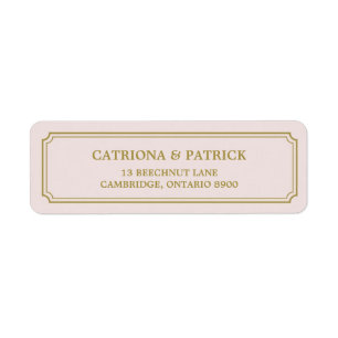 Blush & Gold Whimsical Script Address Label