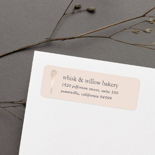 Blush & Gold Whisk Bakery Return Address