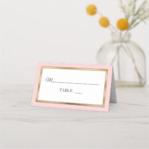 Blush   Gold   White Simple Elegant Place Cards