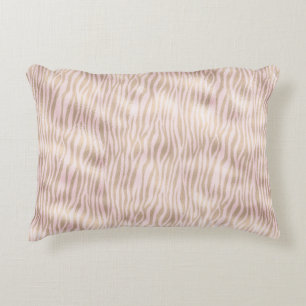 Blush Gold Zebra Print Decorative Cushion