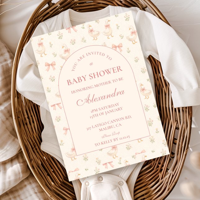 Blush Goose Storybook Baby Shower Invitation (Creator Uploaded)