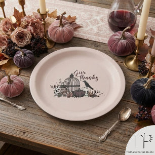Blush Gothic Birdcage Thanksgiving Plate