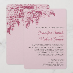 Blush Grapevine Wedding Invitation