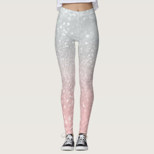 Blush Gray Princess Glitter #1a (Faux Glitter) Leggings