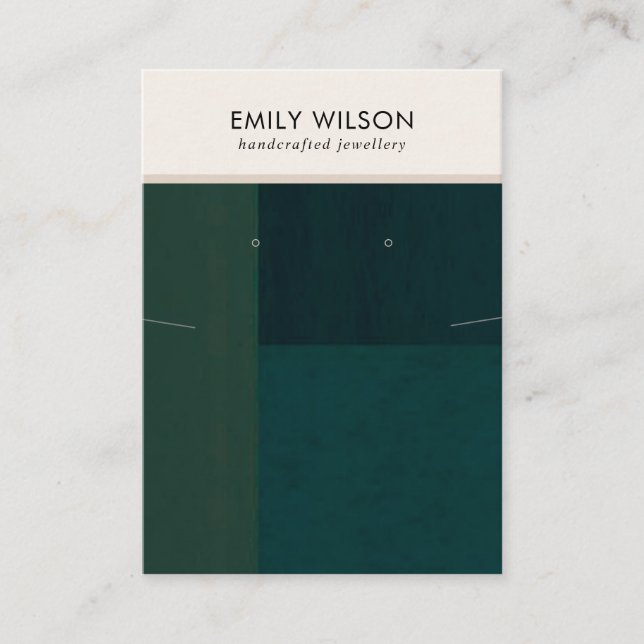 BLUSH GREEN COLOR BLOCK NECKLACE EARRING DISPLAY BUSINESS CARD (Front)