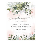 Blush Greenery Dusty Blue Wedding Welcome Sign XL