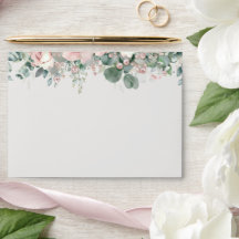 Blush Greenery Elegant Wedding Envelope