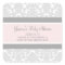 Blush Grey Damask Baby Shower Favour Stickers