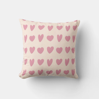 Blush Heart Pattern Cushion
