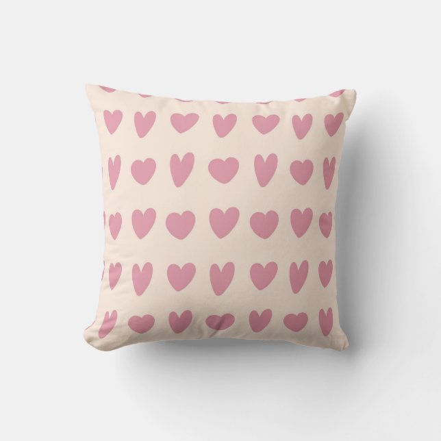 Blush Heart Pattern Cushion (Front)