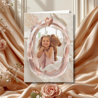 Blush Heirloom Heart Photo Frame Loving Card