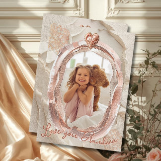 Blush Heirloom Heart Photo Frame Loving Keepsake Holiday Card