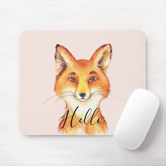 Blush Hello Fox Mouse Mat (With Mouse)
