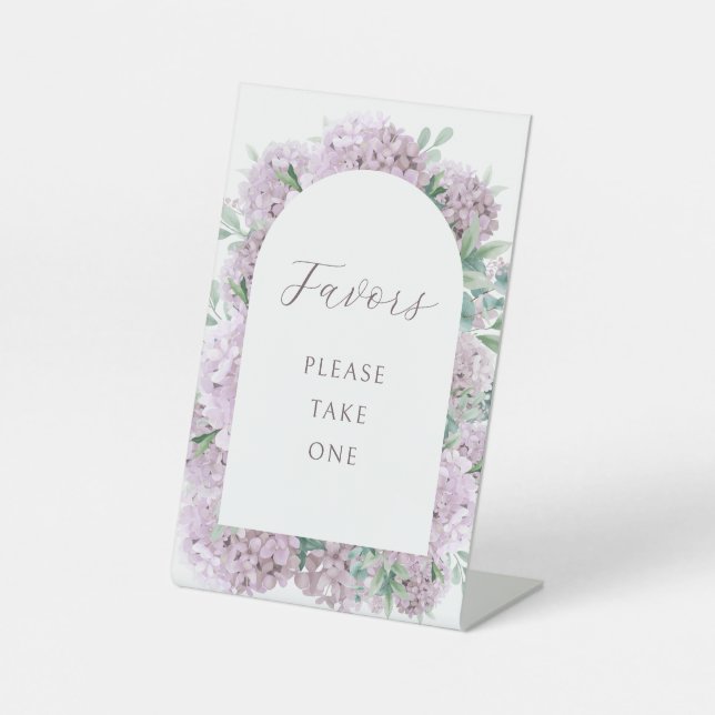 Blush Hydrangea Favours Pedestal Sign (Front)