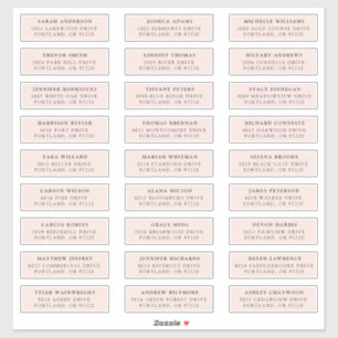 Blush   Individual Guest Address Labels