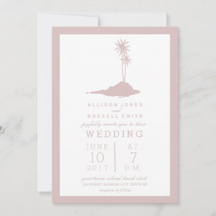 Blush Island Beach Wedding Invitation