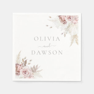 Blush & Ivory Elegant Wedding Napkin