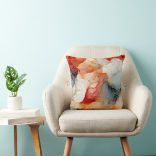 Blush & Ivory Marble with Golden Veins Cushion