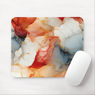 Blush & Ivory Marble with Golden Veins Mouse Mat
