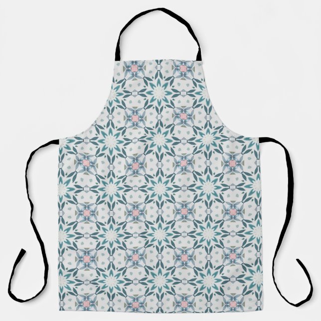 Blush Ivy Tile – Watercolor Botanical Pattern Apron (Front)