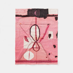 Blush Kilim: Pink Moroccan Heritage Art Fleece Blanket
