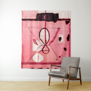 Blush Kilim: Pink Moroccan Heritage Art Tapestry