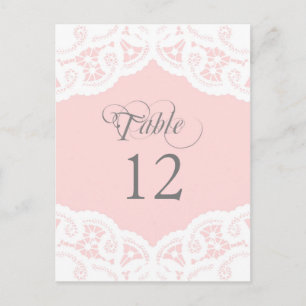 Blush Lace Doily Wedding Table Number Table Cards