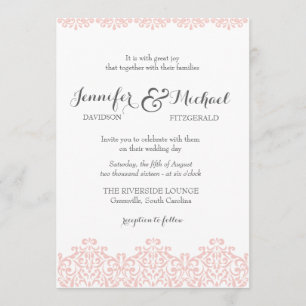 Blush Lace Elegant Wedding Invitation