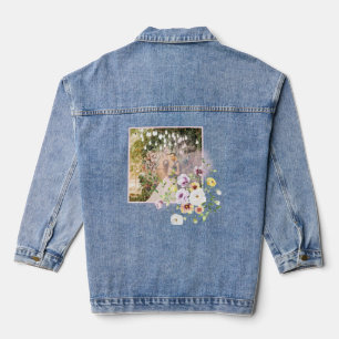 Blush Lavender Purple Floral Happily Ever After Denim Jacket
