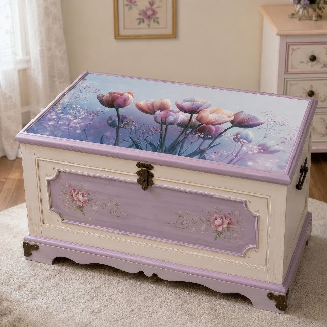 Blush Lavender Tulip Garden Decoupage Tissue Paper (Creator Uploaded)