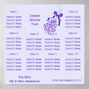 Blush Lavender Wedding Seating Poster