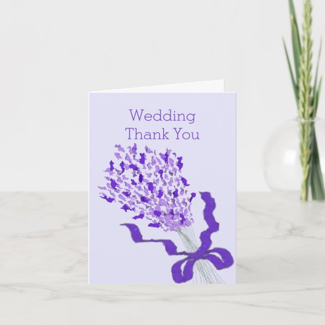 Blush Lavender Wedding Thank You Card (Front)