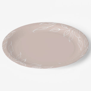 Blush Leaf Motif Thanksgiving Party Paper Plate