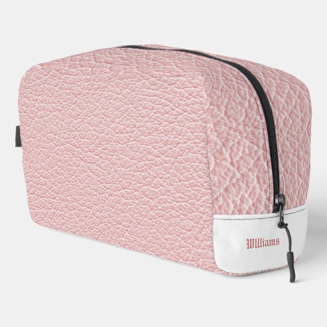 Blush Leather Texture Toiletry Bag (Right Corner)
