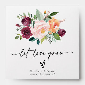 Blush Let Love Grow Boho Wedding Seed Packet Envelope