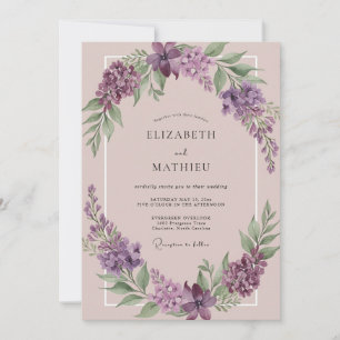 Blush Lilac Blossom Wedding Invitation