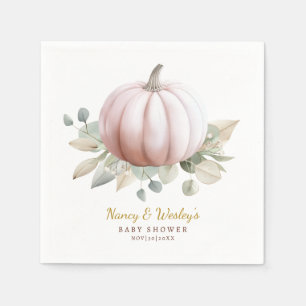 Blush Little Pumpkin Baby Shower Fall Theme Napkin