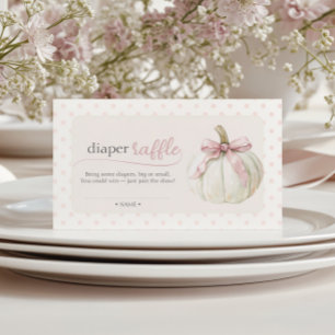 Blush Little Pumpkin Diaper Raffle Baby Shower Enclosure Card
