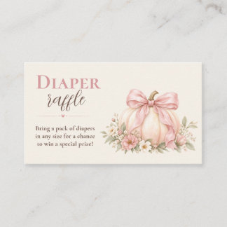 Blush Little Pumpkin Diaper Raffle Enclosure Card